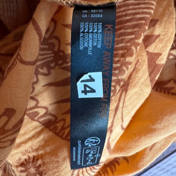 Anthropologie Kallie Flowy Maxi Dress Orange Floral Cotton Gauze XXS Fall Boho - Picture 7 of 9